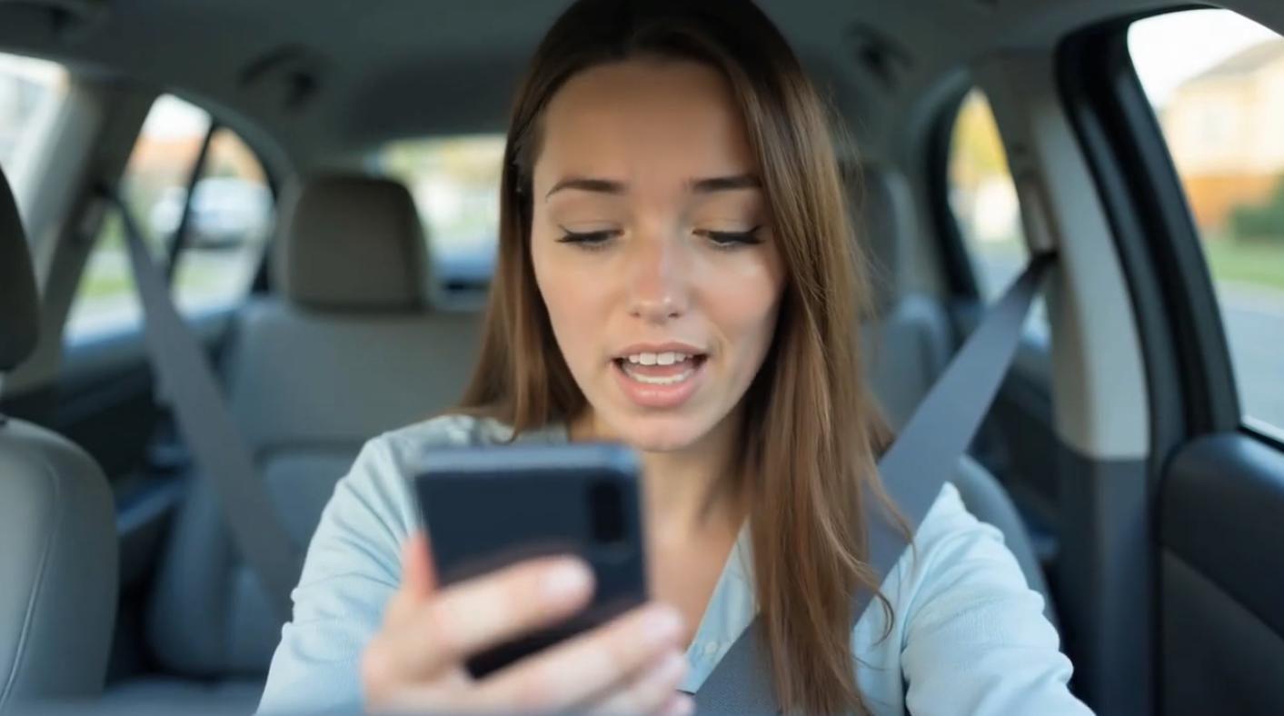 Driver using a phone to request vehicle help