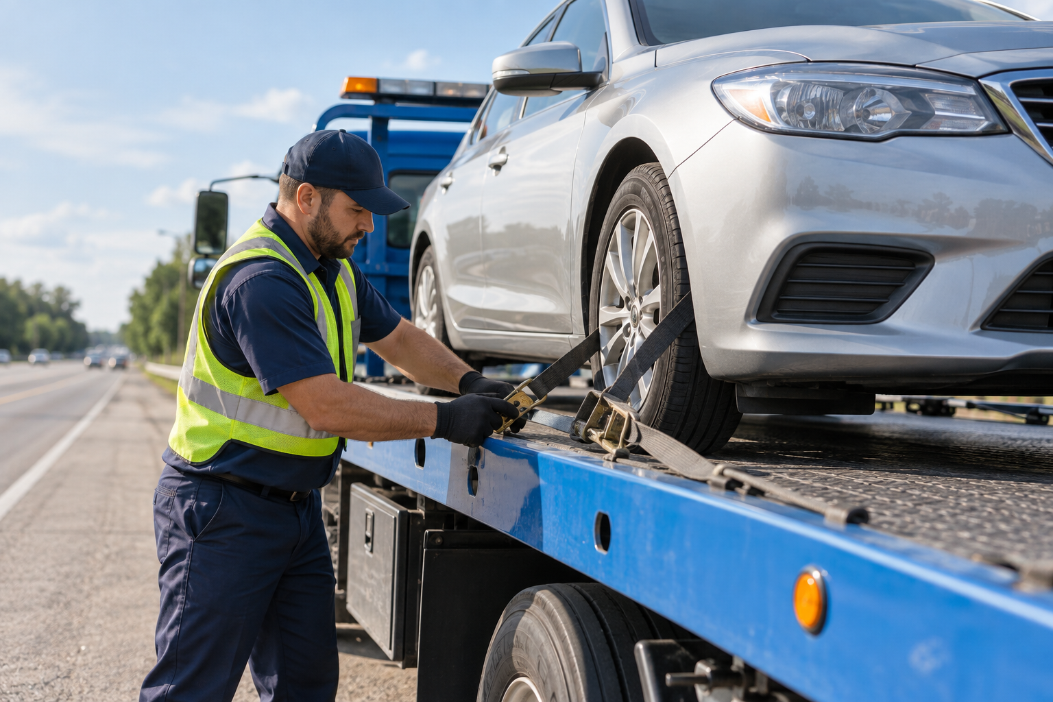 Towing provider with vehicle transport equipment